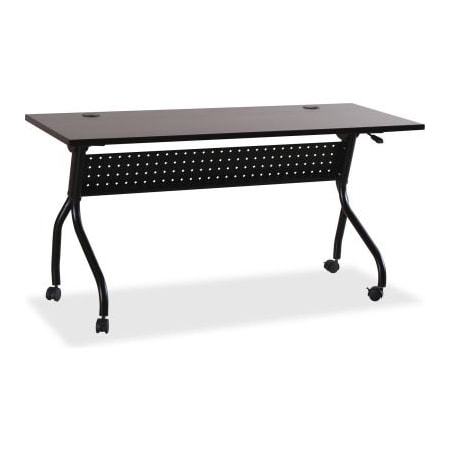 Lorell Lorell Mobile 60" Flip Top Training Table - Espresso/Black LLR60733